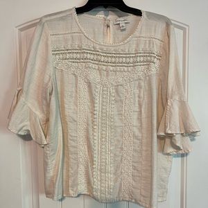 Chic Ivory Ruffle Shirt